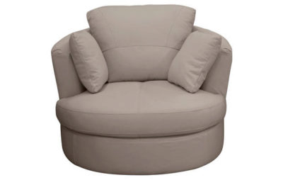 Collection Milano Leather Swivel Chair - Grey.